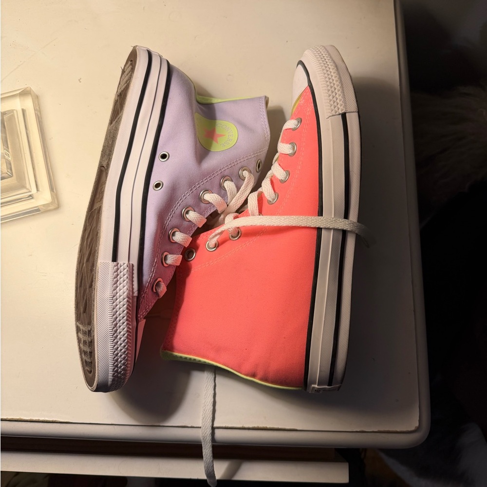 Converse Pink and Purple High-Top Sneakers